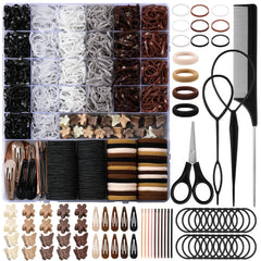 Auroray ligas elasticas naturales, seis colores, para combinar estilos diarios y peinados duraderos.