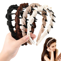 Auseibeely diadema para cabello, satin zigzag, textura suave para uso diario sin tirones.