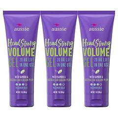Gel para cabello Aussie, paquete triple de 7 oz para volumen y textura duradera.