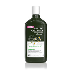 Avalon Organics Champú Anticaspa: botella elegante para cabello sin caspa y saludable.