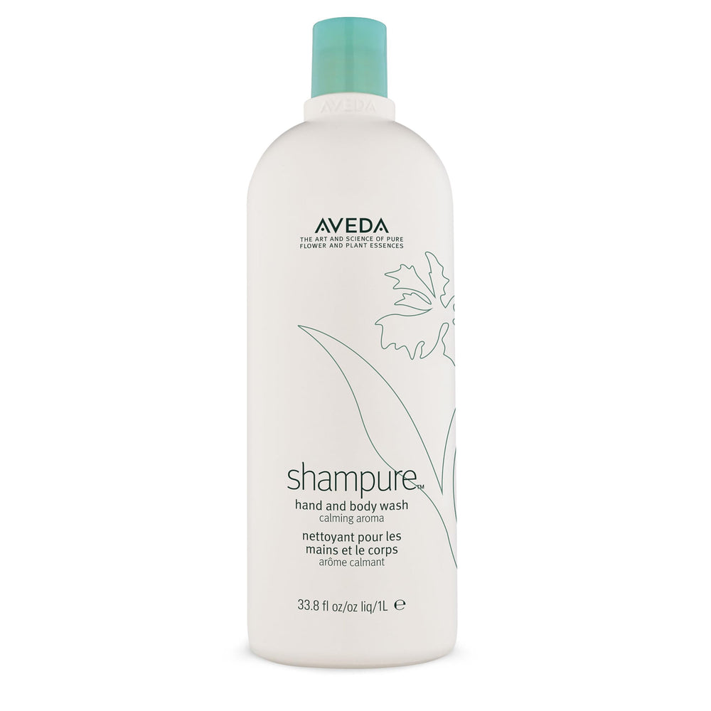 Aveda Shampure jabón líquido para manos y cuerpo en botella, limpieza suave y equilibrante.