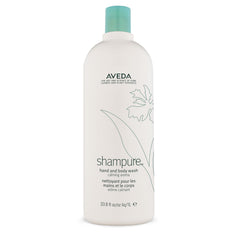 Aveda Shampure jabón líquido para manos y cuerpo en botella, limpieza suave y equilibrante.