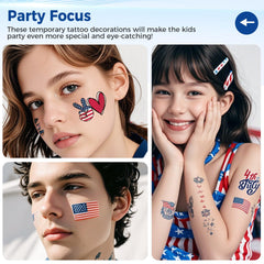 AWINMAY tatuajes temporales bandera Estados Unidos en diferentes formas para manualidades