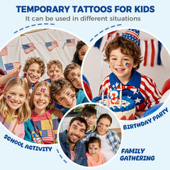AWINMAY tatuajes temporales fuegos artificiales coloridos para fiestas patrias