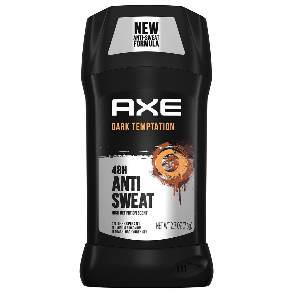AXE Dark Temptation desodorante barra, aplicación suave y sin manchas para todo el día.