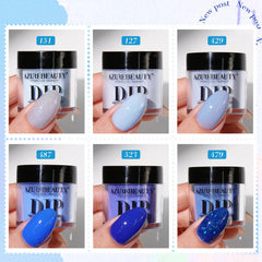 AZUREBEAUTY Dip Powder brillo iridiscente, acabado luminoso y natural.