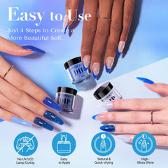 AZUREBEAUTY Dip Powder envase y caja elegantes para almacenamiento cómodo.