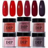 AZUREBEAUTY Dip Powder rojo brillante para uñas con acabado duradero