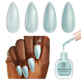 AzureBeauty Esmalte aguamarina con brillo para uñas vibrantes