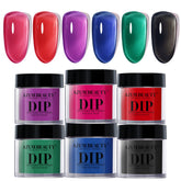 AZUREBEAUTY kit de polvo de inmersión con 6 colores translúcidos para uñas brillantes
