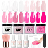 AZUREBEAUTY kit dip powder cuatro colores para uñas con acabado natural.