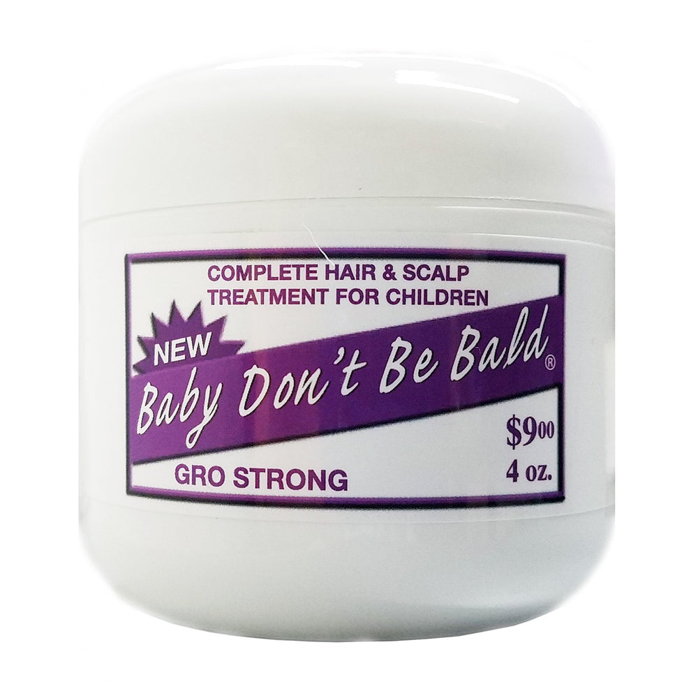 Baby Don't Bald Gro Strong, botella-4oz, para uso diario y cabello suave del bebé.