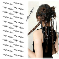 Pinzas para cabello góticas plateadas de BADAO, para looks audaces y duraderos.