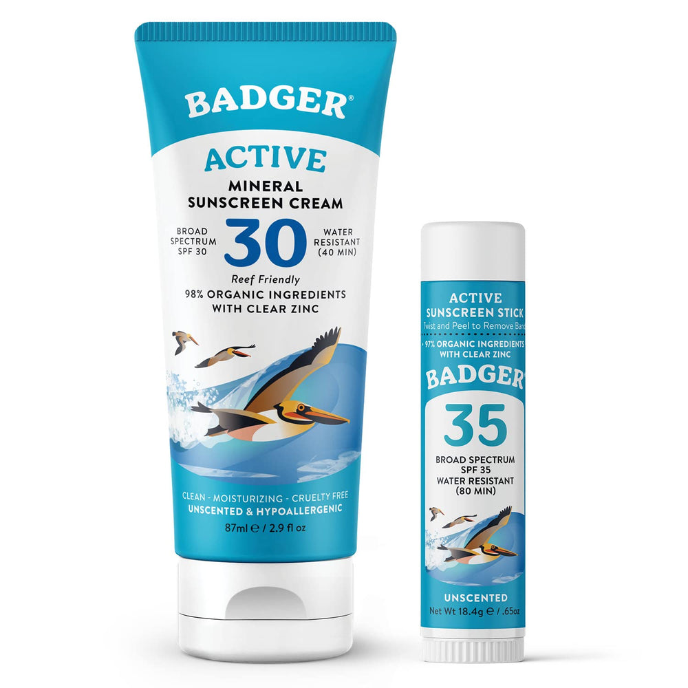Badger crema solar mineral SPF 30, aplicación suave para piel sensible.