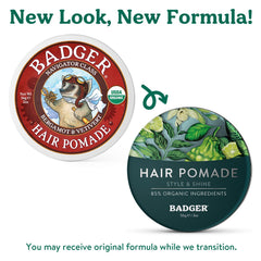 Badger pomada: efecto medio brillo y fijación moderada.