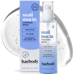 Baebody mucina de caracol: botella del serum para piel hidratada.