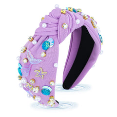 Bahaby diadema sirena morada con piedras cristal, realza el glamour de la ocasión.