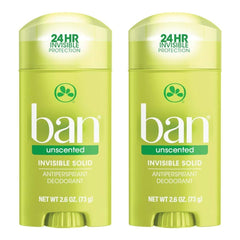 Ban desodorante antitranspirante invisible sólido sin fragancia, protección duradera para la ropa clara.
