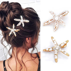 Horquilla Bartosi estrella de mar y perla, añade elegancia al peinado