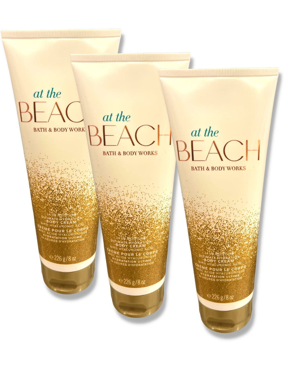 Bath & Body Works En la Playa crema de cuerpo 8 oz, pack 3, hidratación diaria.