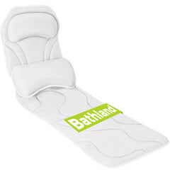 Bathland almohada de baño frontal con soporte para cuello y torso durante el remojo