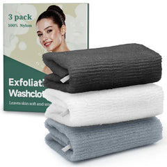 Bathway: set de 3 toallitas exfoliantes para cuidado diario del cuerpo.