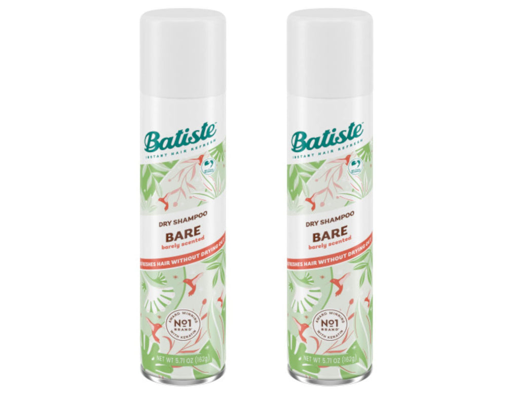 Batiste Bare Champú Seco, botella visible, refresca entre lavados con sensación limpia.