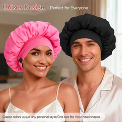 Be Bigeddie bonnet seda dormir rosa, estilo y cuidado para cabello rizado.