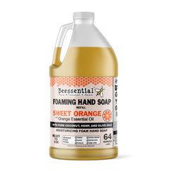 Beessential jabón de manos espuma refil naranja, recarga de 64 onzas para uso diario.