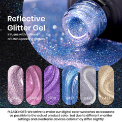 Beetles botellas gel con brillo holográfico para uñas llamativas.
