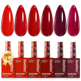 Beetles: conjunto de esmaltes gel rojos para manicuras duraderas y brillantes.