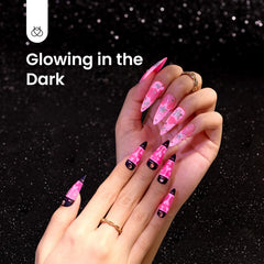 Beetles Efecto Luminoso Rosa: brillo visible en la oscuridad.