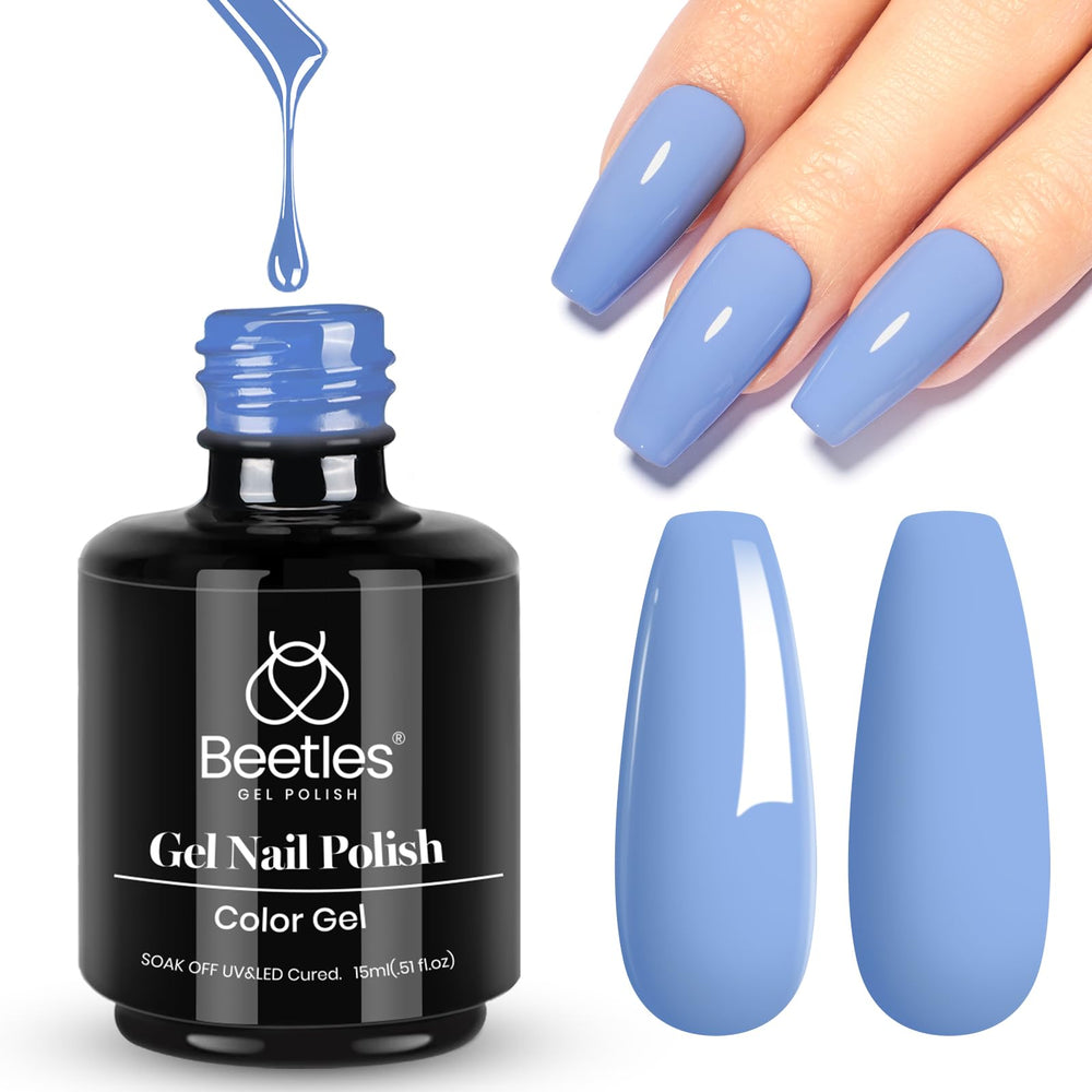 Beetles Esmalte de gel Azul Bebé, botella: acabado suave para uñas.