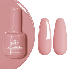 Beetles Gel Polish malva desvaído, botella de 15 ml con acabado brillante y duradero.