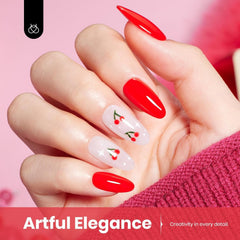 Beetles Esmalte gel rojo, aplicación fácil para uñas lisas y uniformes.