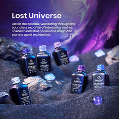 Beetles Lost Universe: botellas moradas y azules para un look elegante