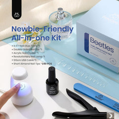 Beetles puntas uñas gel almendra 240 piezas listas para extender.