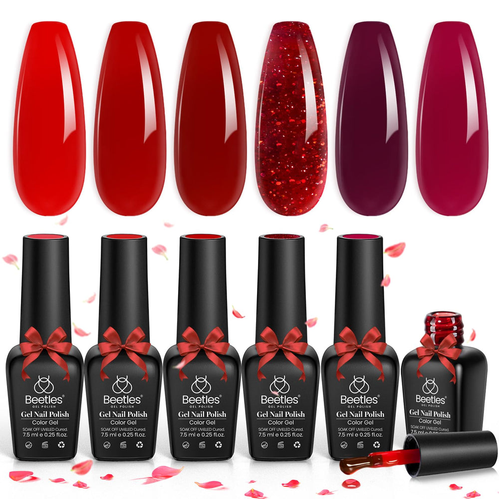Beetles Rojo Jelly Gel Set, acabado translúcido para looks elegantes.