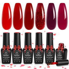 Beetles Rojo Jelly Gel Set, acabado translúcido para looks elegantes.