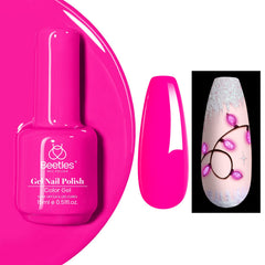 Beetles Rosa Neón Esmalte Gel: color vibrante para uñas llamativas.