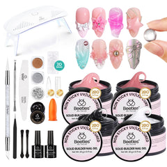 Beetles Solid Builder Gel Kit: caja completa para uñas 3D y arte