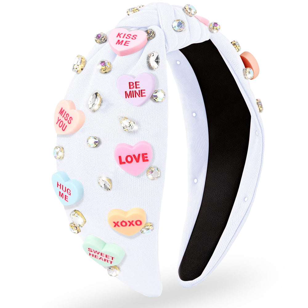 BEFIVECOK diadema San Valentín con cristales brillantes para un look romántico.