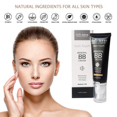 Bellaterra Cosmetics BB Cream aplicación fácil, piel uniforme y tono parejo.