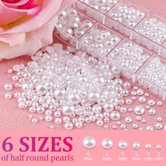 BELLEBOOST perlas planas beige, para artesanía y decoración de uñas.