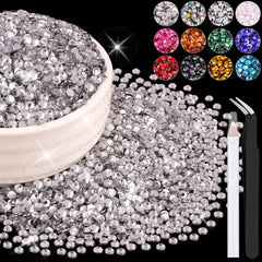 BELLEBOOST piedras de resina 3mm claras para manualidades y uñas.