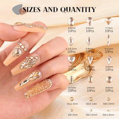 BELLEBOOST piezas cristal formas múltiples oro para diseños variados