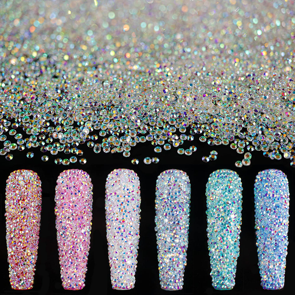 BELLEBOOST Pixie 1,2 mm cristal iridiscente AB para uñas con brillo duradero.