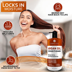 Bellisso Argan Condicionador frizz bajo control para cabello suave y manejable.