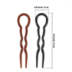 Bememo pasador pelo forma U marrón para combinar con cabello