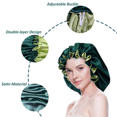 Beutyme gorro satén mujer verde-oscuro, uso diario cómodo